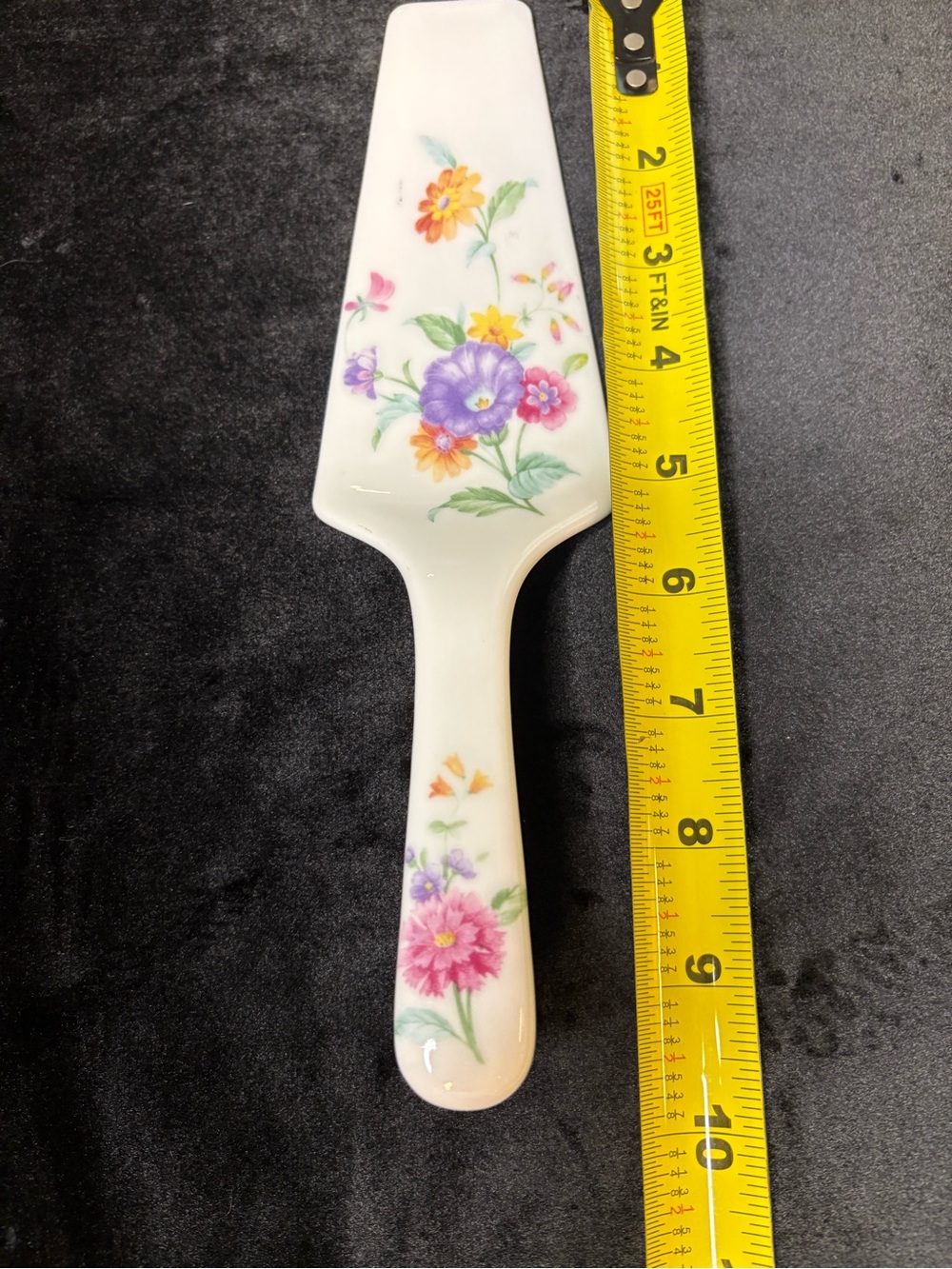 Vintage Andrea By Sadie Porcelain Floral Cake Server - Picture 3 of 3